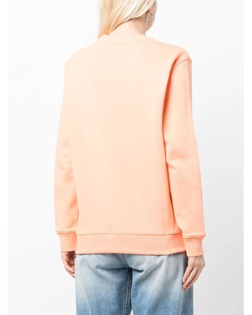 MSGM Pink Sweat En Coton À Logo Brodé