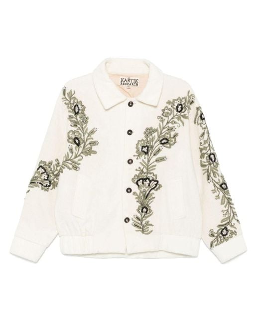 Kartik Research Natural Hand-Embroidered Floral Jacket for men