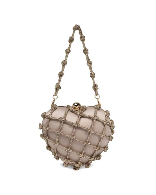 Rosantica White Cupido Nodi Heart-Motif Clutch Bag