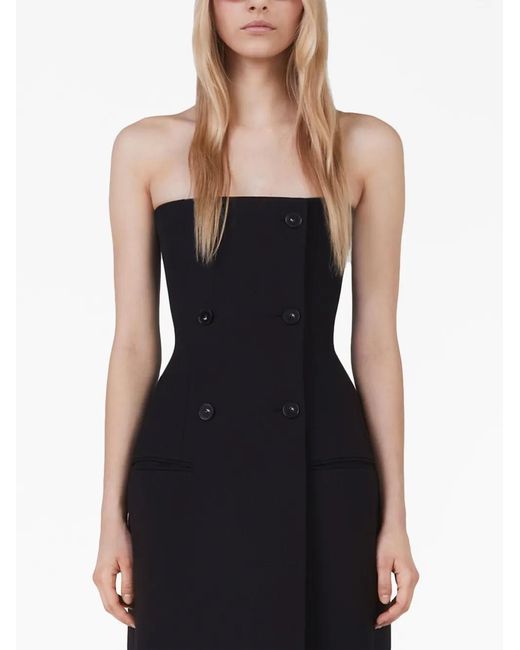 Stella McCartney Black Double-Breasted Bustier Dress