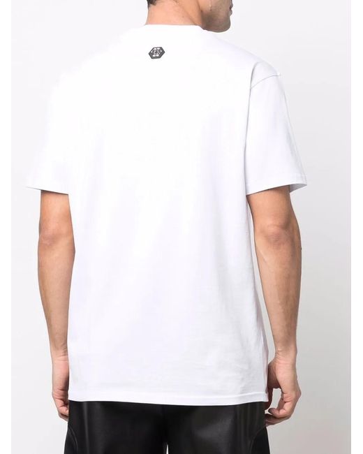 Philipp Plein White King Plein Crew-Neck Cotton T-Shirt