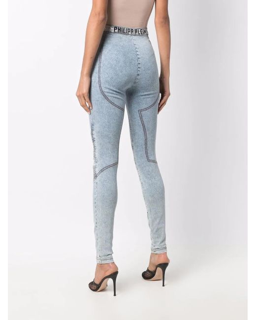 Philipp Plein Blue Leggings