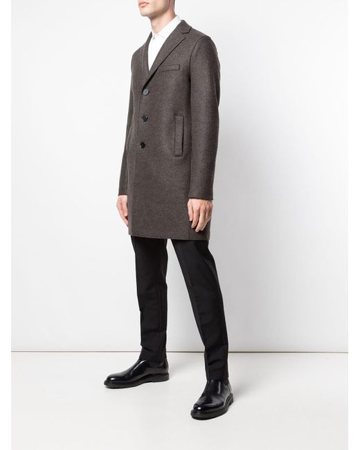 Harris Wharf London Wool Single Breasted Coat in Grey (Gray) for Men - Lyst