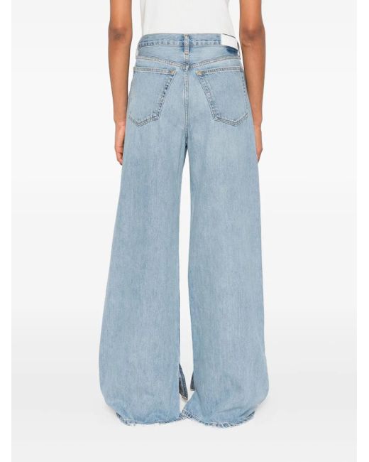 Re/done Jeans Met Wijde Pijpen En Vijf Zakken in het Blue