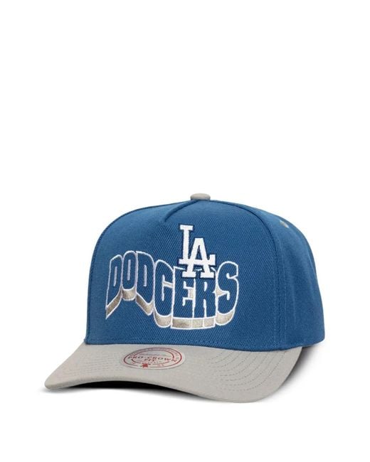 Mitchell & Ness Blue Mlb Los Angeles Dodgers Wavy Pro Snapback Cap for men
