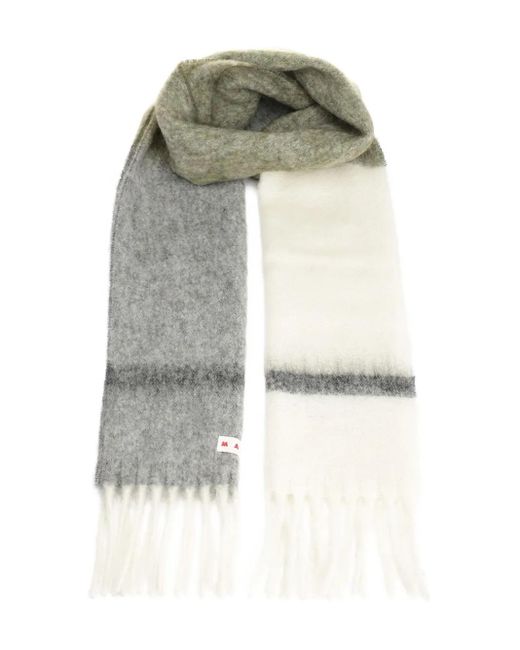 Marni Ombre Fringed Scarf White