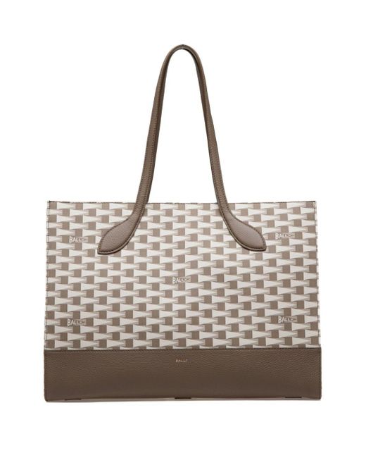 Bally Natural Pennant Handtasche mit geometrischem Muster