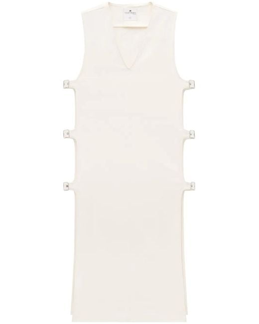Courreges White Multiple-Buckle Denim Dress