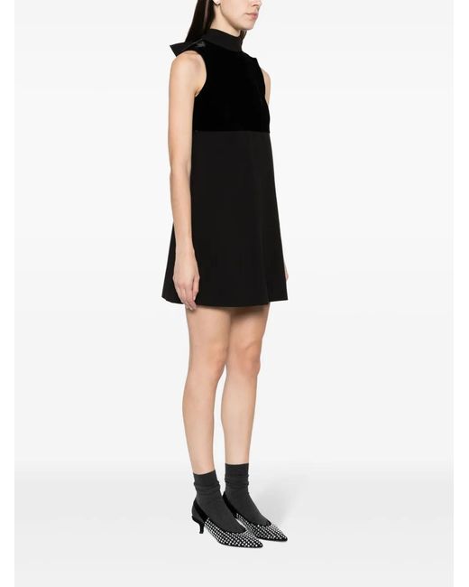Staud Black Quant Bow-Detail Minidress