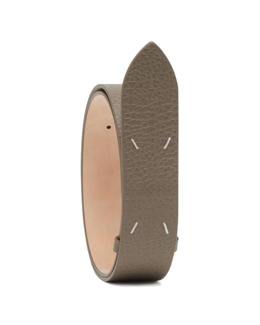 Maison Margiela Brown Four Stitches Leather Belt