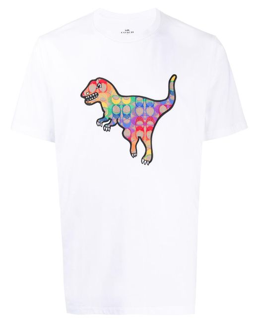 COACH White Rainbow Signature Rexy T-shirt for men