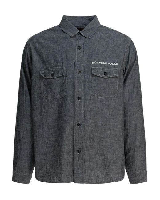 Human Made Black Chambray Buttoned Shirt for men