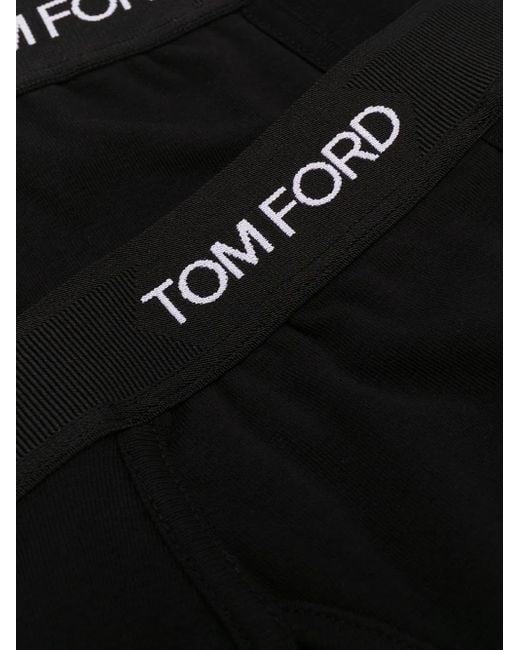 Tom Ford Black Set Of 2 Logo-Waistband Cotton Boxer Briefs for men
