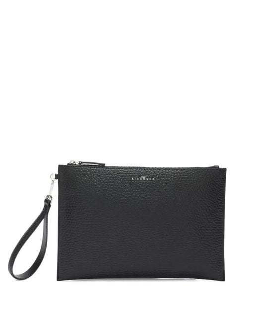 John Richmond Black Zip Clutch Bag for men