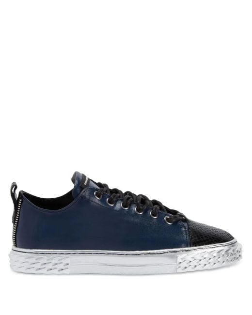 Giuseppe Zanotti Blue Blabber Lace-Up High-Top Sneakers for men