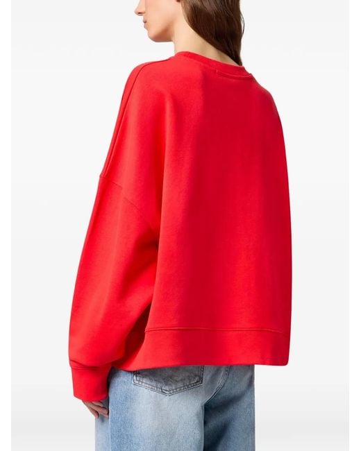 MSGM Red Cat-Patch Sweatshirt