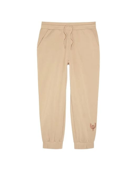 Now You Live Natural Magna Embroidered Track Pants for men