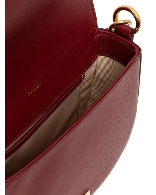 Bally Purple Code Flap Leather Cross Body Bag