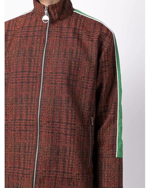 Ahluwalia Brown Check-Pattern Zip-Up Jacket for men