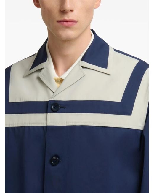 Marni Blue Stripe Yoke Cuban Blazer for men