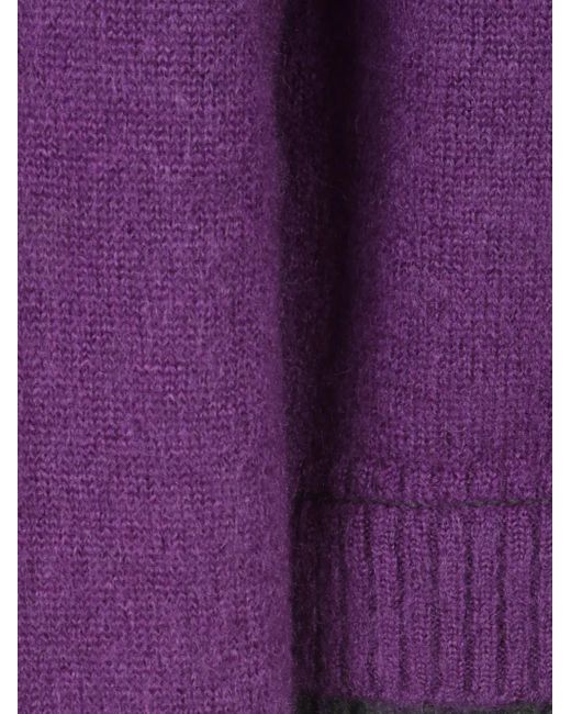 Sacai Purple Double-Layered Ribbed Sweater for men
