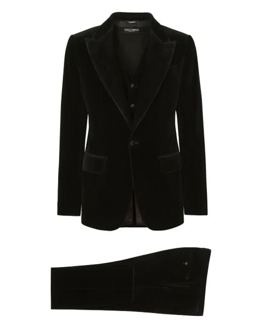 メンズ Dolce & Gabbana ベルベット シングルスーツ ブラック | Lyst