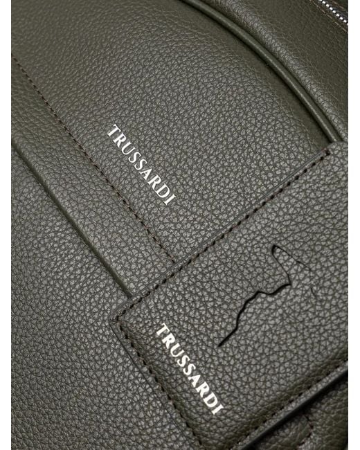 Trussardi Green Office Pebbled-Effect Backpack for men
