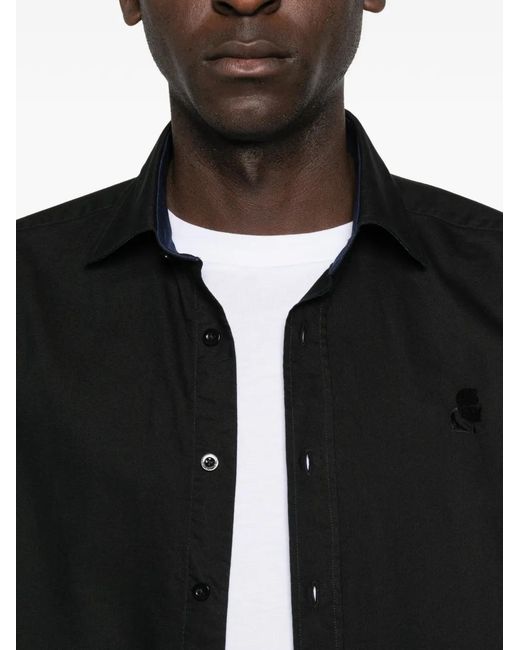 Karl Lagerfeld Black Logo Detail Shirt for men