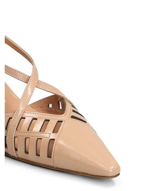 Julie Dee Natural Cut-Out Pointed-Toe Pumps