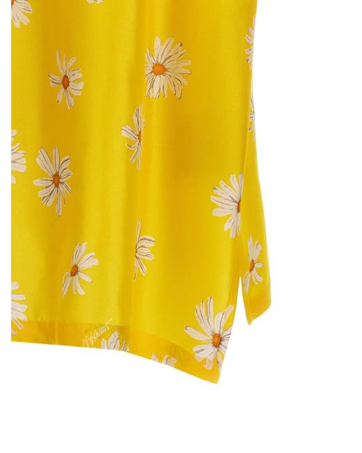 Moschino Yellow Margherite' Print Silk Shirt