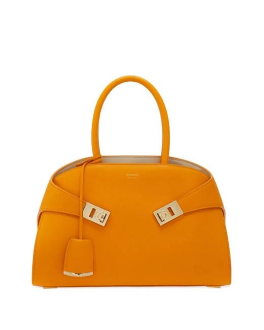Ferragamo Orange Medium Hug Tote Bag
