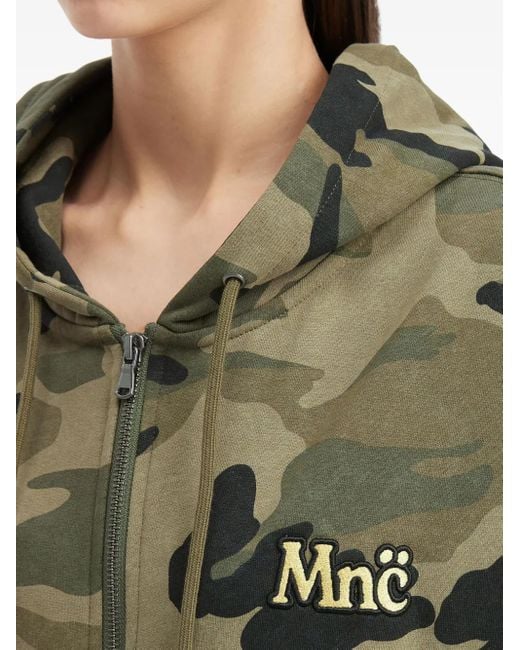Mini Cream Green Camouflage Zip Sweatshirt