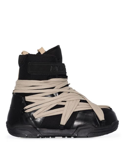 Rick Owens Black X Moncler Chunky Lace-up Boots for men