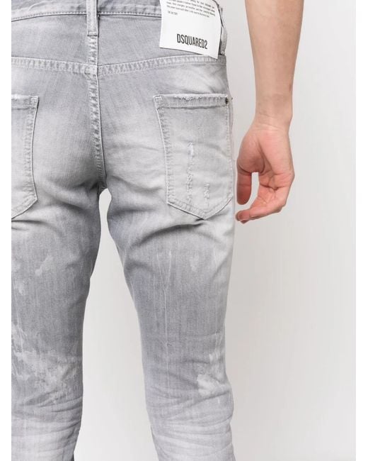 Jeans Dritti Con Design Patchwork di DSquared² in Gray da Uomo