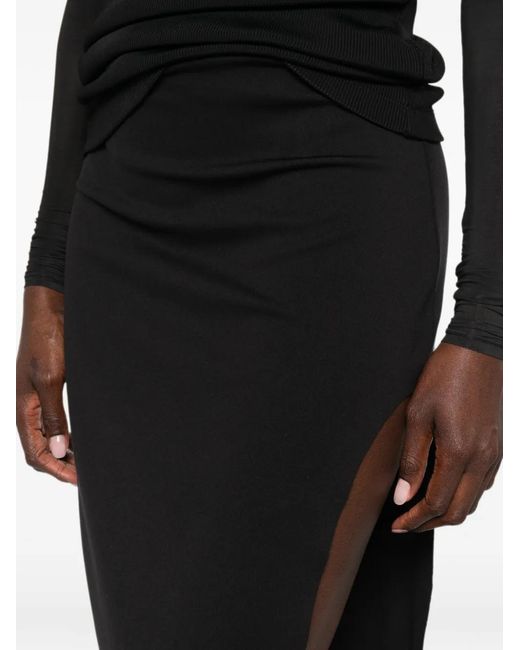 Wardrobe NYC Black Side-Slit Midi Skirt