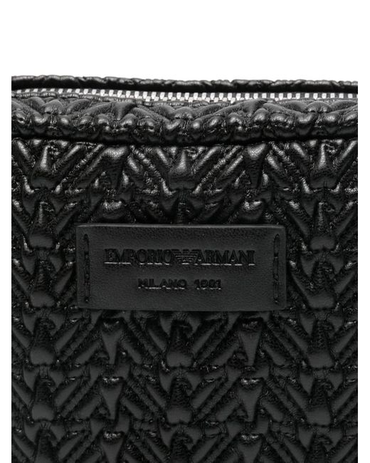 Emporio Armani レディース ブラック キルティング ショルダーバッグ 