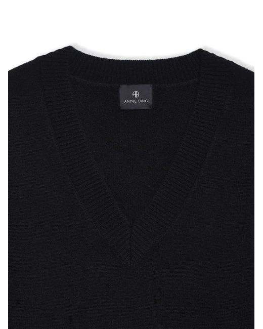 Anine Bing Black Lee V-Neck Cashmere Jumper