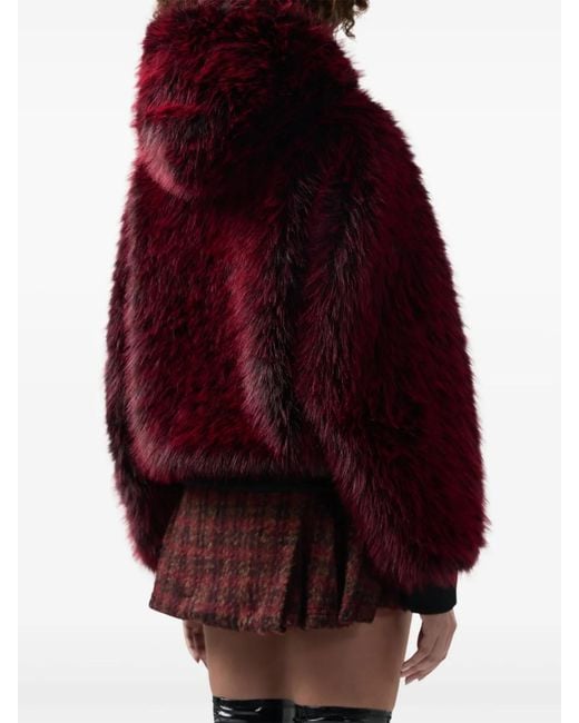 Gcds Red Fur Hood Jacket