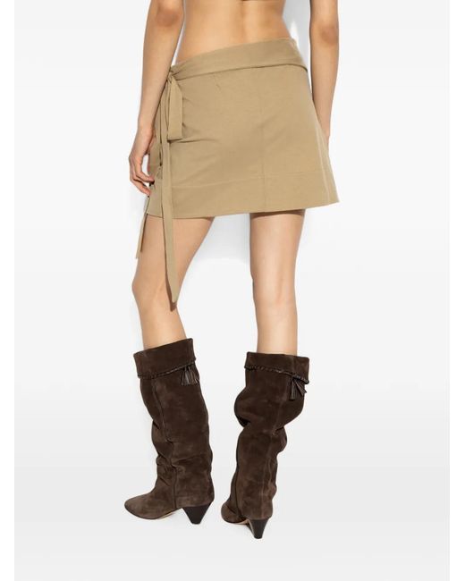 Isabel Marant Natural Berenice Wrap-Style Mini Skirt