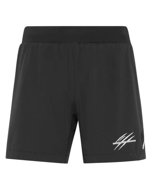 Philipp Plein Black Scratch-Print Running Shorts for men