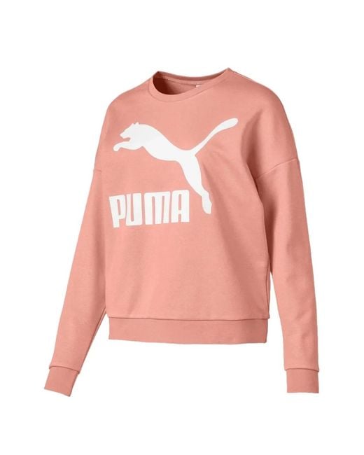 PUMA Pink Logo-Print Sweatshirt