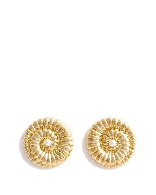 Self-Portrait Metallic Crystal-Embellished Spiral Earrings