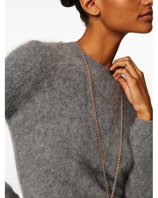 Twinset Gray Brushed Crew-Neck Sweater