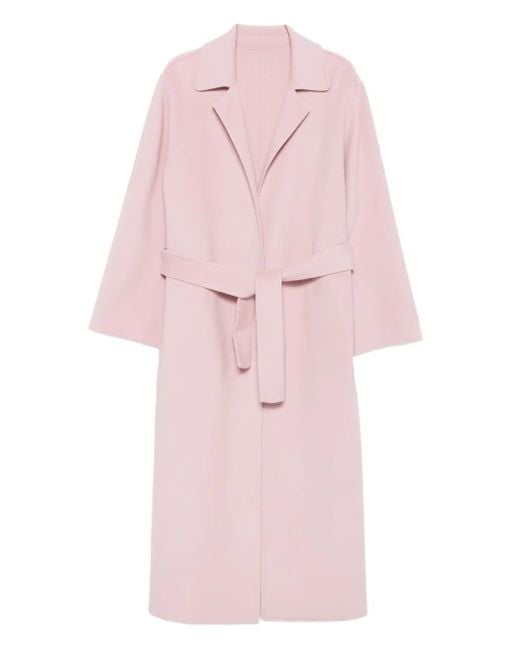 Abrigo con cinturón Alberta Ferretti de color Pink