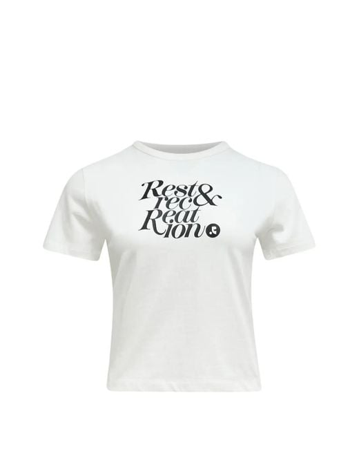 Rest&Recreation White Logo-Print T-Shirt