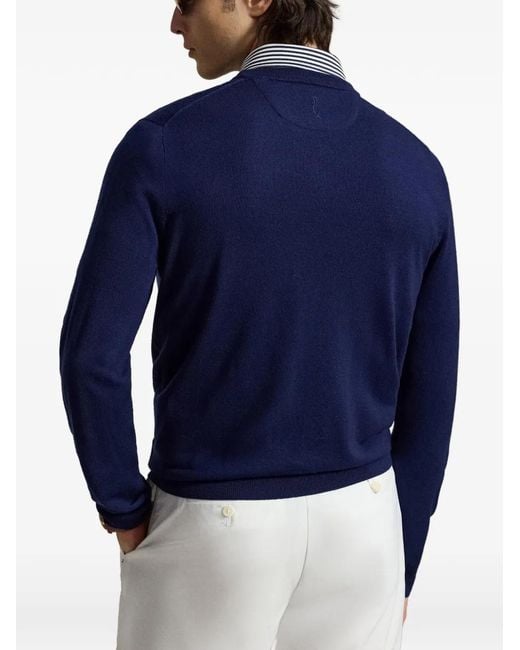 Ralph Lauren Blue Wool Sweater for men