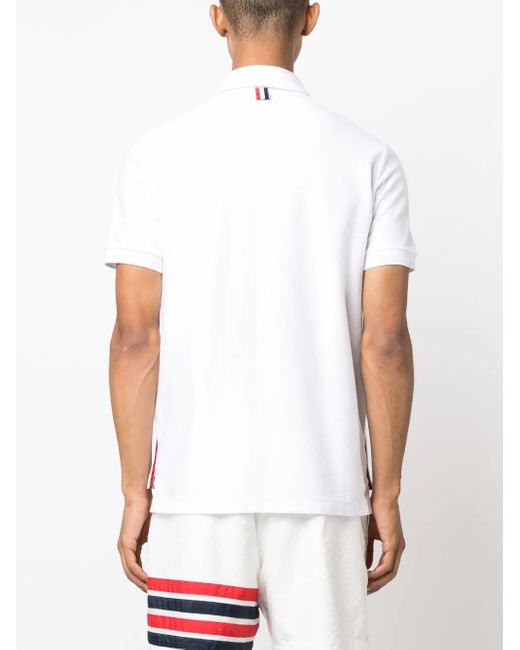 Thom Browne White Rwb Stripe Polo Shirt for men