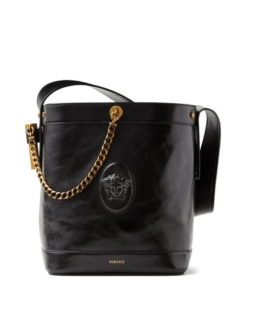 Borsa A Secchiello Pivot Piccola di Versace in Black