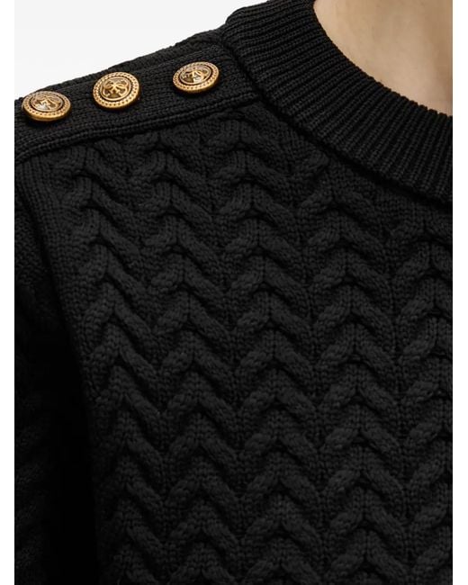 Guess Black Chevron Buttoned Sweater