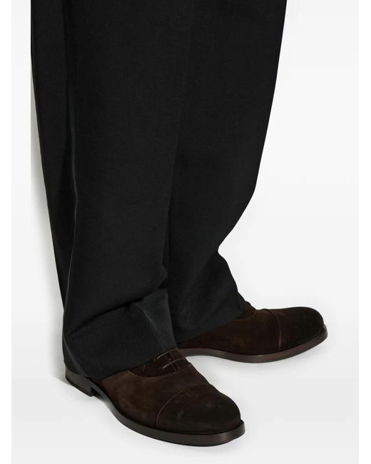 Fabi Black Cap-Toe Oxford Shoes for men